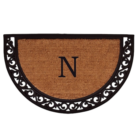 Calloway Mills Monogram Door Mat, Black, Natural, 18 in W x 30 in L 100101830N